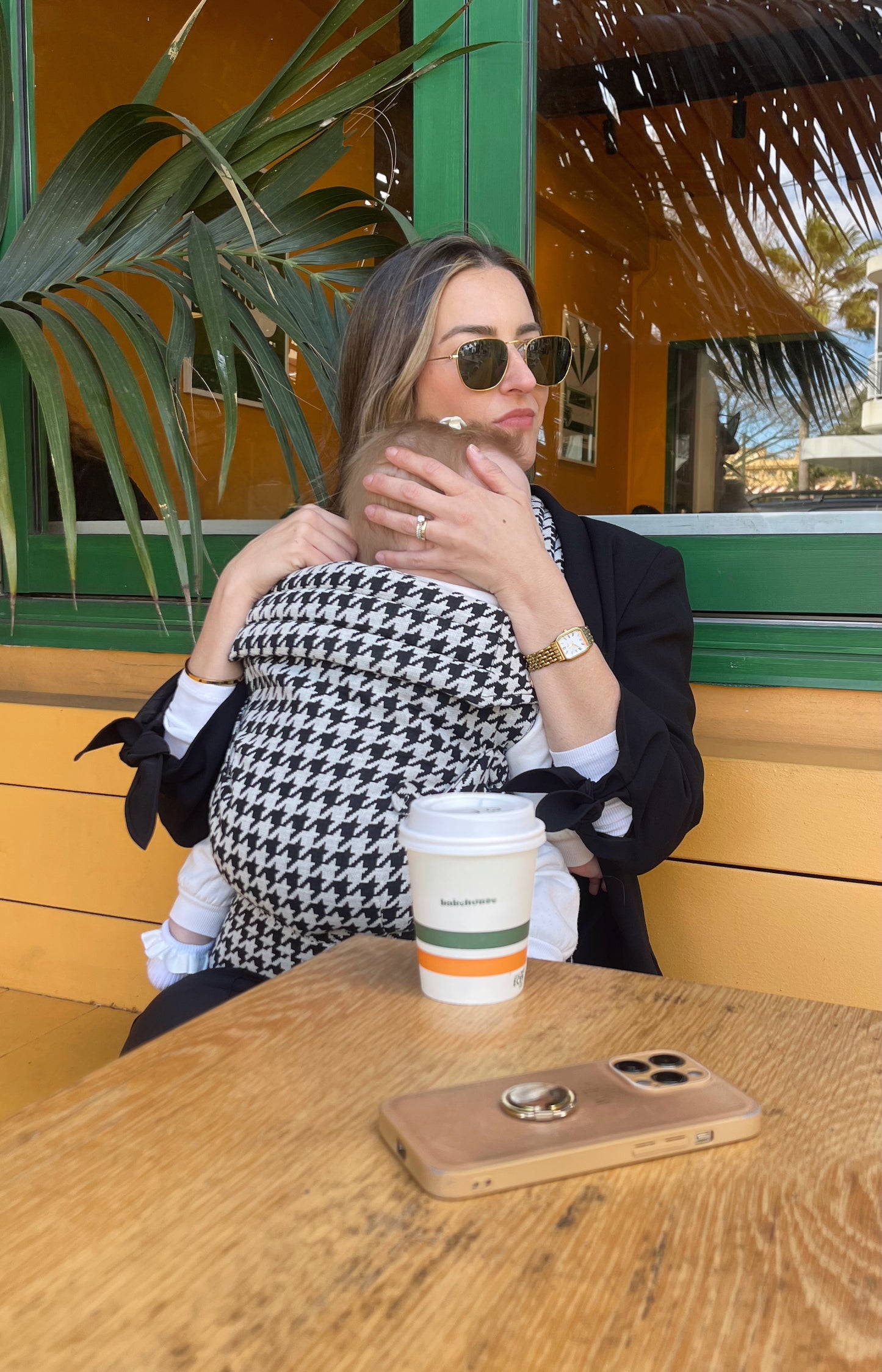 Baby Carrier Houndstooth B&W
