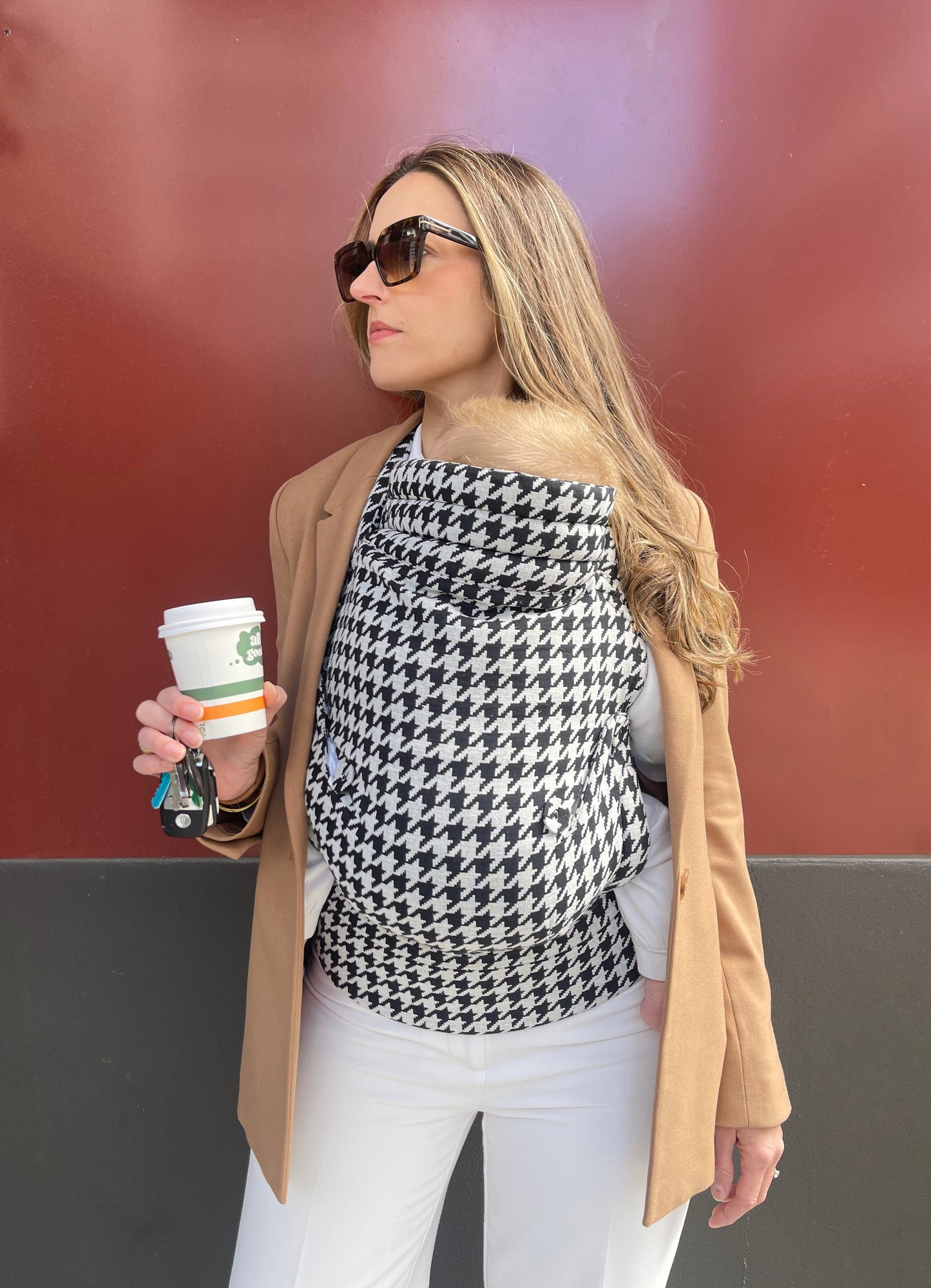 Baby Carrier Houndstooth B&W